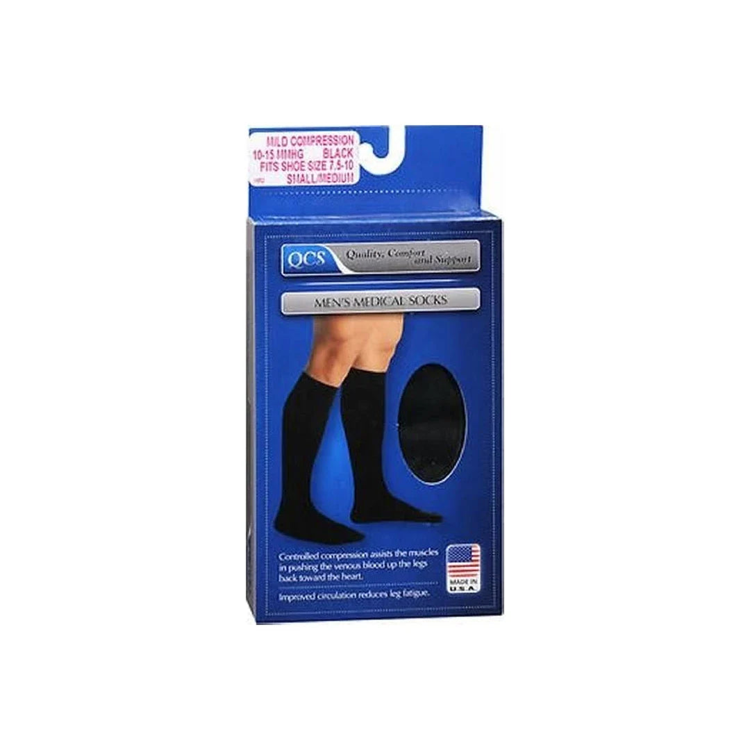 Loving Comfort Men's Knee-High Compression Dress Socks (20-30 mmHg), Closed Toe, Black, Large