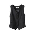 Womens Solid-color Versatile Blazer Vest