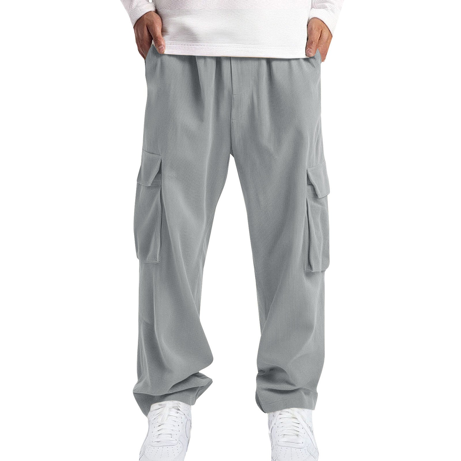 Mens Casual Sporty Corduroy Jogger Work Pants