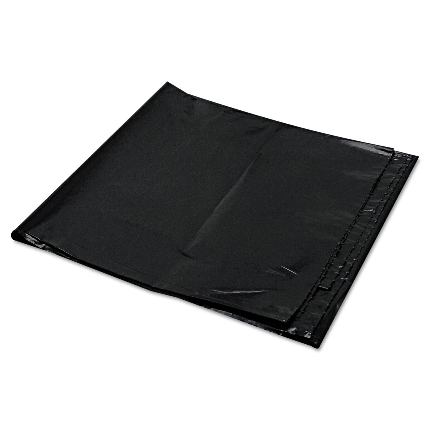 Trinity Plastics Low-Density Can Liners, 56 gal, 1.6 mil, 43" x 47", Black, 100/Carton