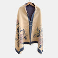 Vintage Knot-button Outerwear Jacquard Shawl