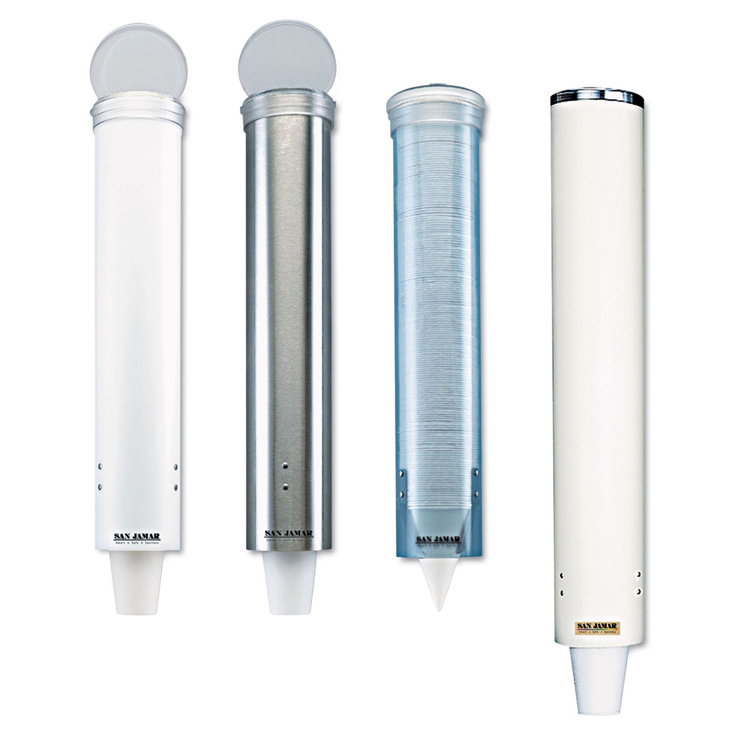 San Jamar Small Pull-Type Water Cup Dispenser, For 5 oz Cups, Stainless Steel