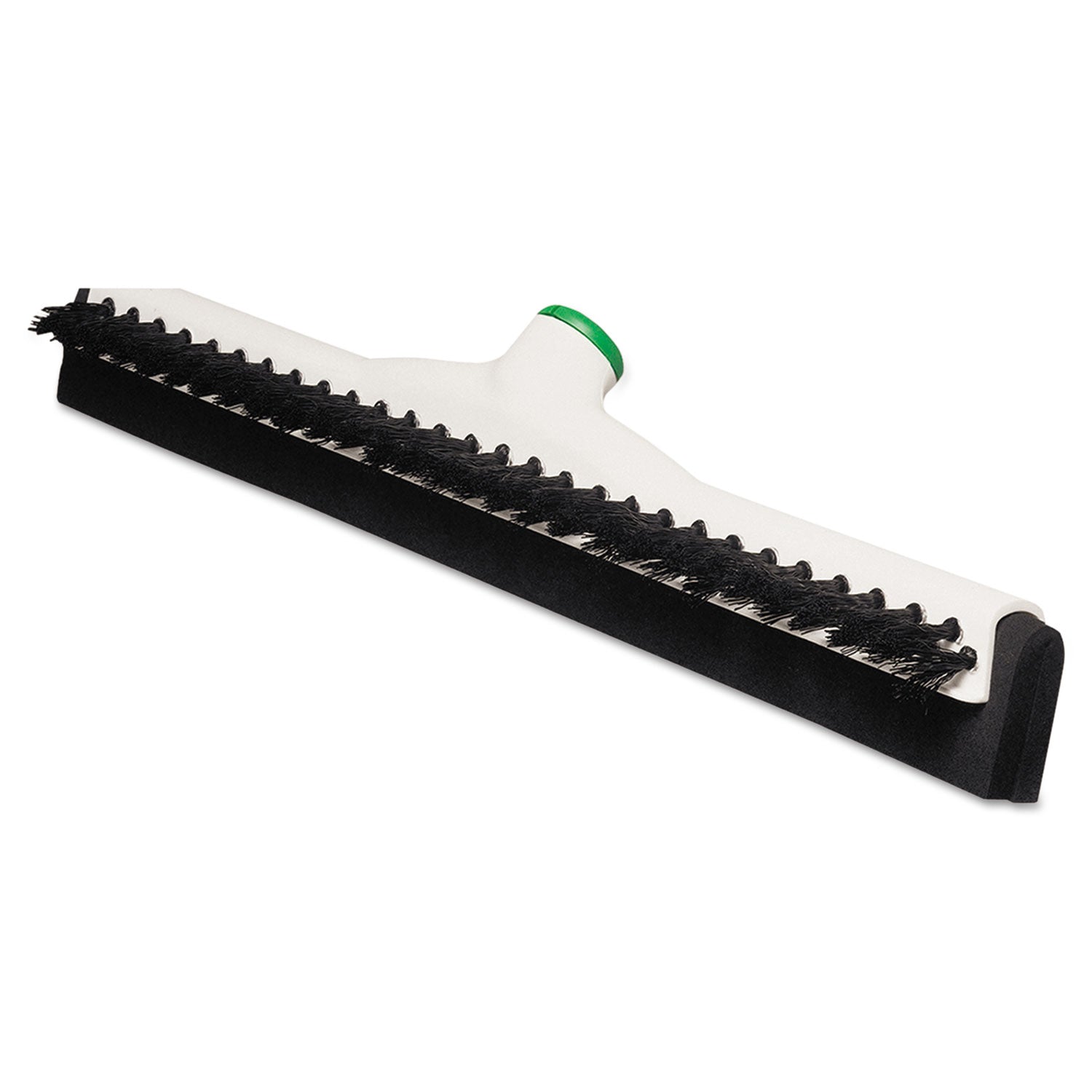 Unger Sanitary Brush with Squeegee, Black Polypropylene Bristles, 18" Brush, Moss Plastic Handle