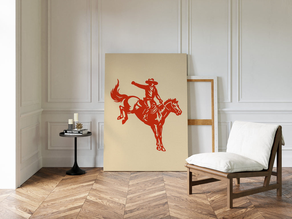 Retro Rodeo Cowboy Print