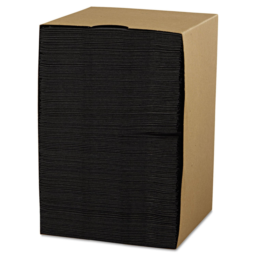Hoffmaster Beverage Napkins, 2-Ply, 9 1/2 x 9 1/2, Black, 1000/Carton