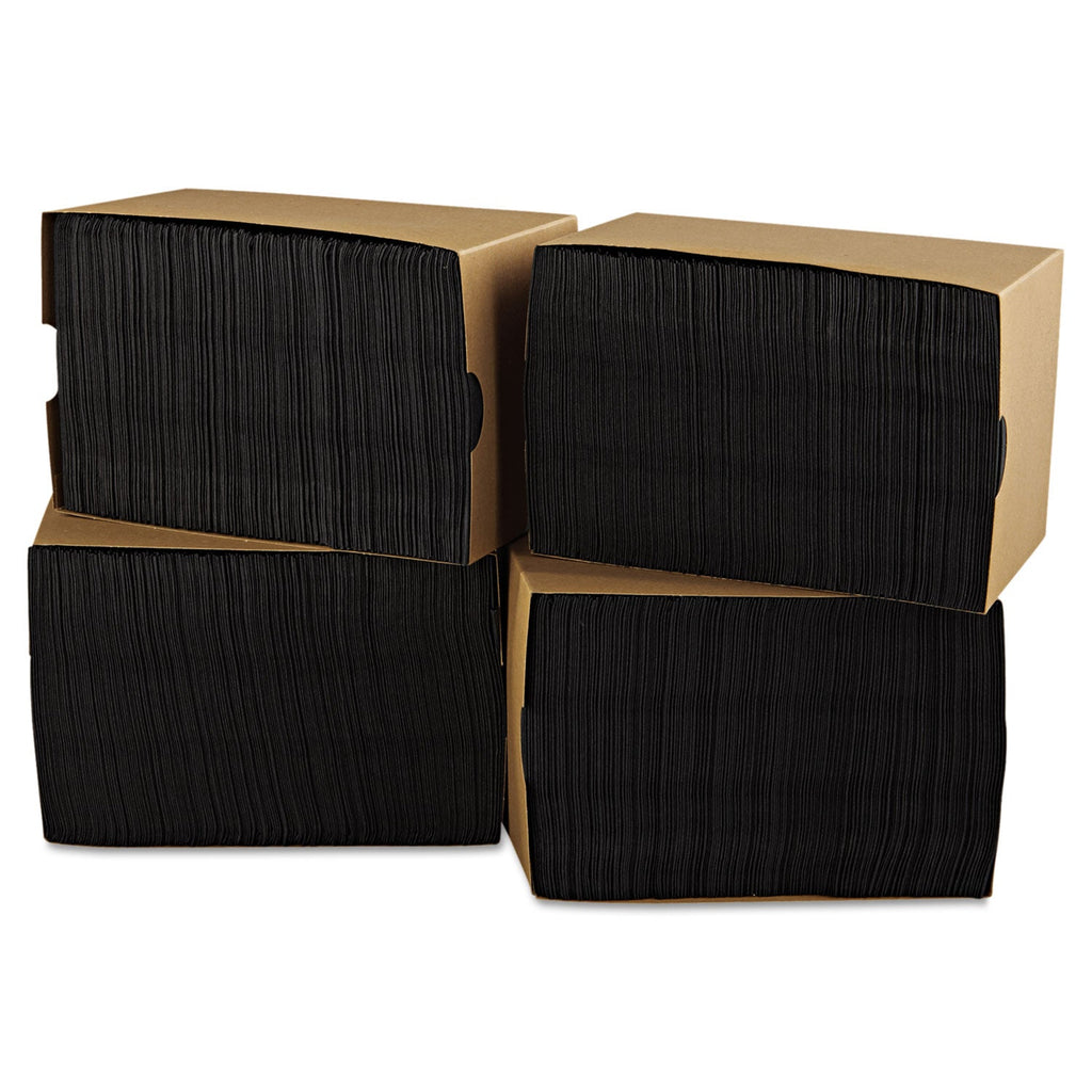 Hoffmaster Beverage Napkins, 2-Ply, 9 1/2 x 9 1/2, Black, 1000/Carton
