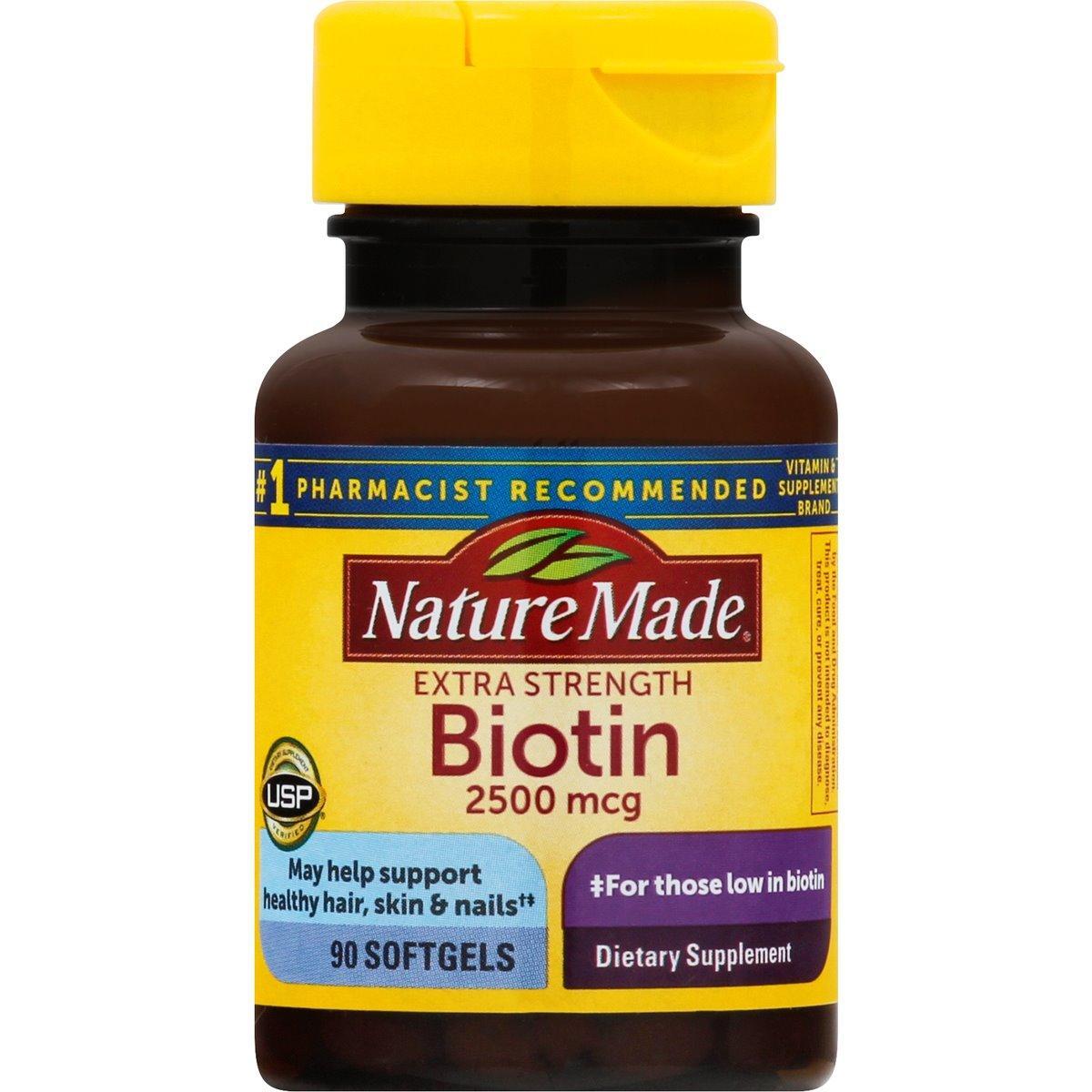 Nature Made Biotin, 2500 Mcg, Extra Strength, Softgels