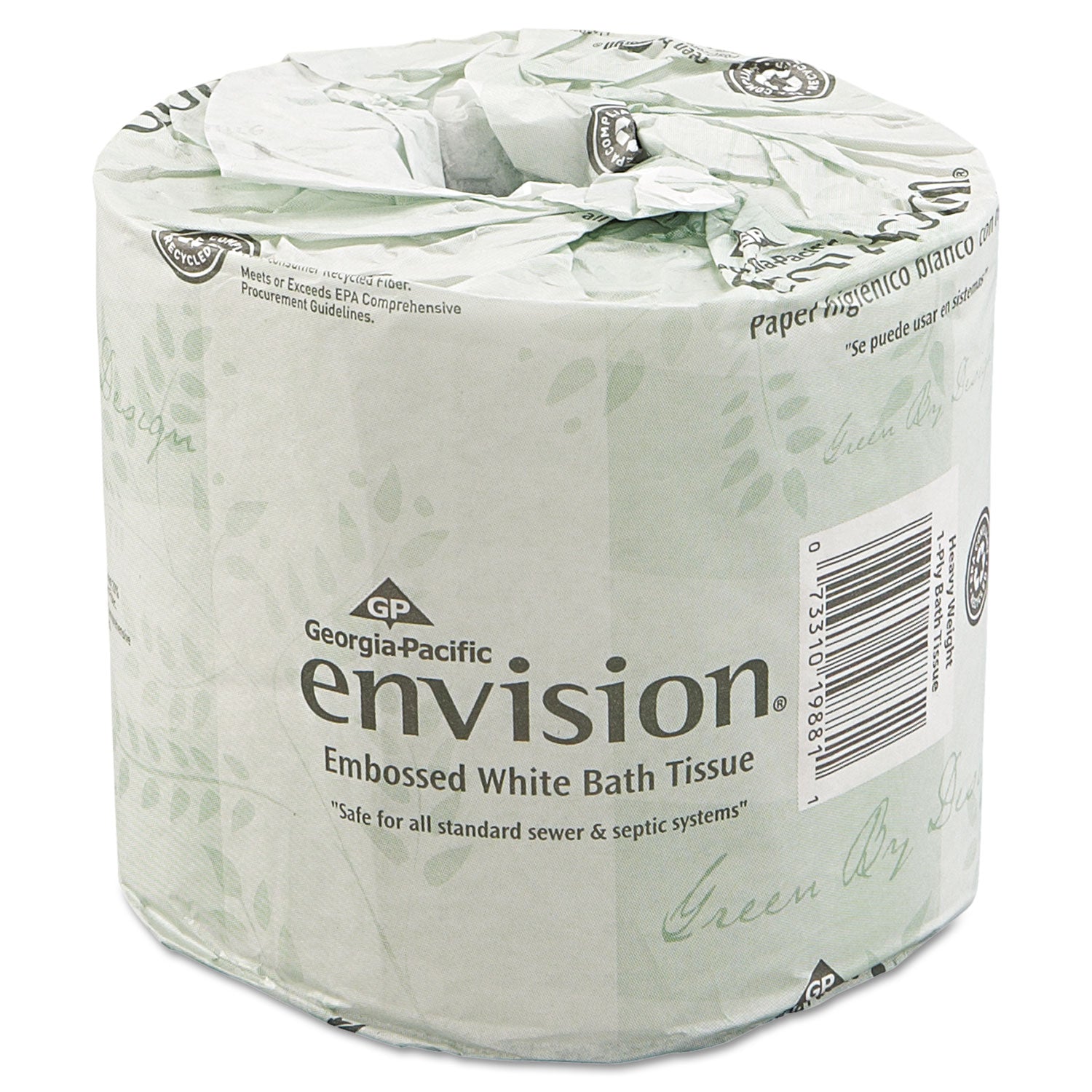 Georgia Pacific Pacific Blue Basic Embossed Bathroom Tissue, Septic Safe, 1-Ply, White, 550/Roll, 80 Rolls/Carton