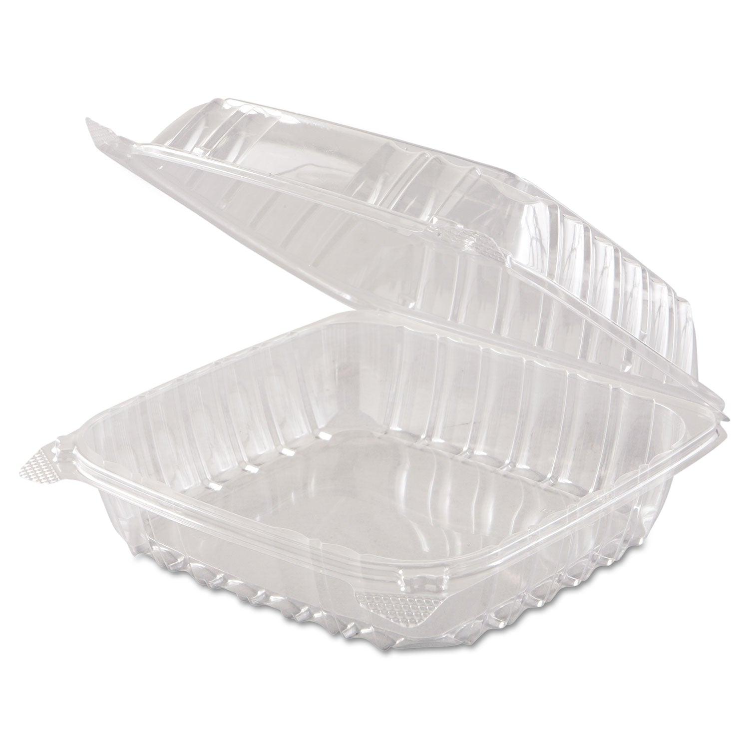 Dart ClearSeal Hinged-Lid Plastic Containers, 8.3 x 8.3 x 3, Clear, Plastic, 250/Carton
