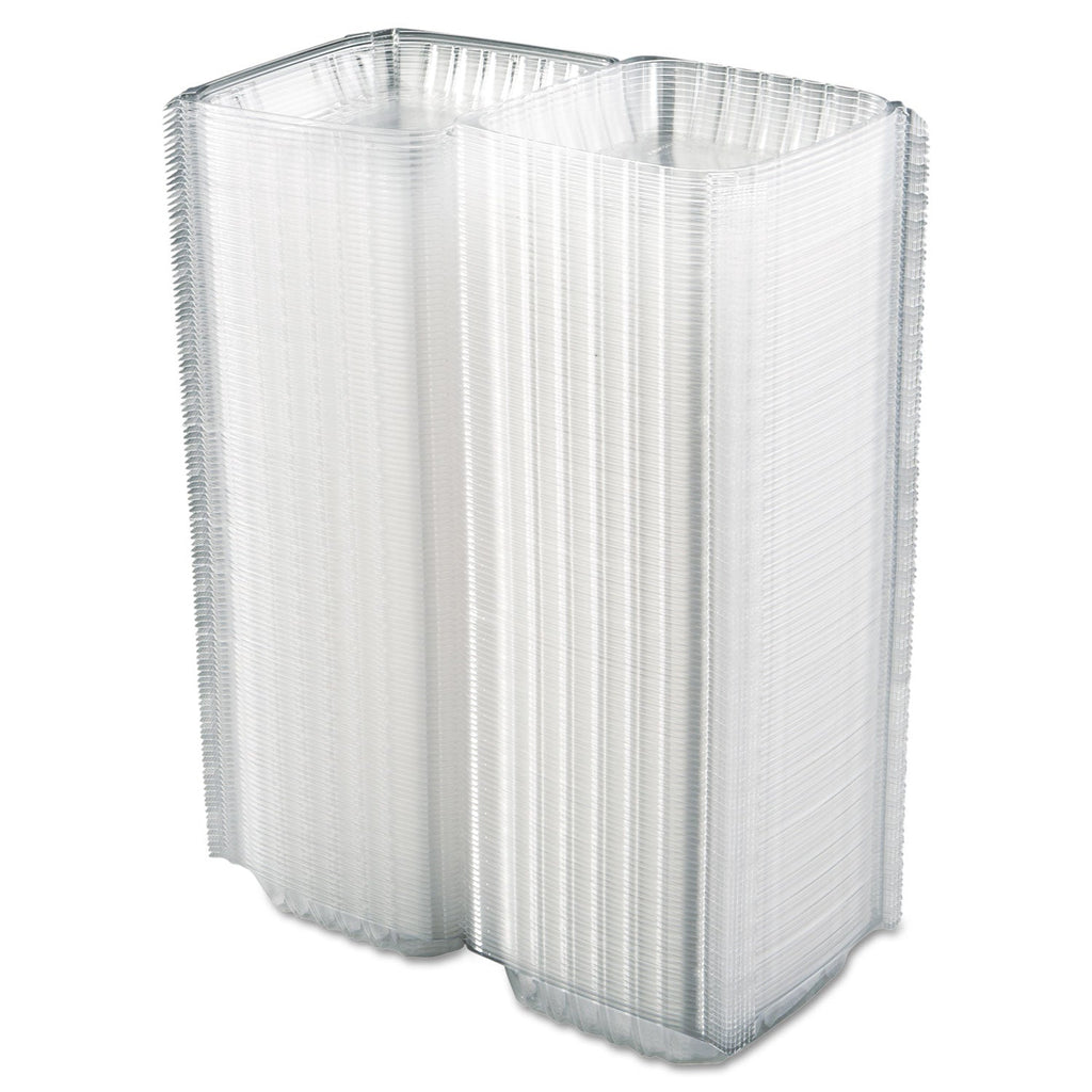 Dart ClearSeal Hinged-Lid Plastic Containers, 8.3 x 8.3 x 3, Clear, Plastic, 250/Carton