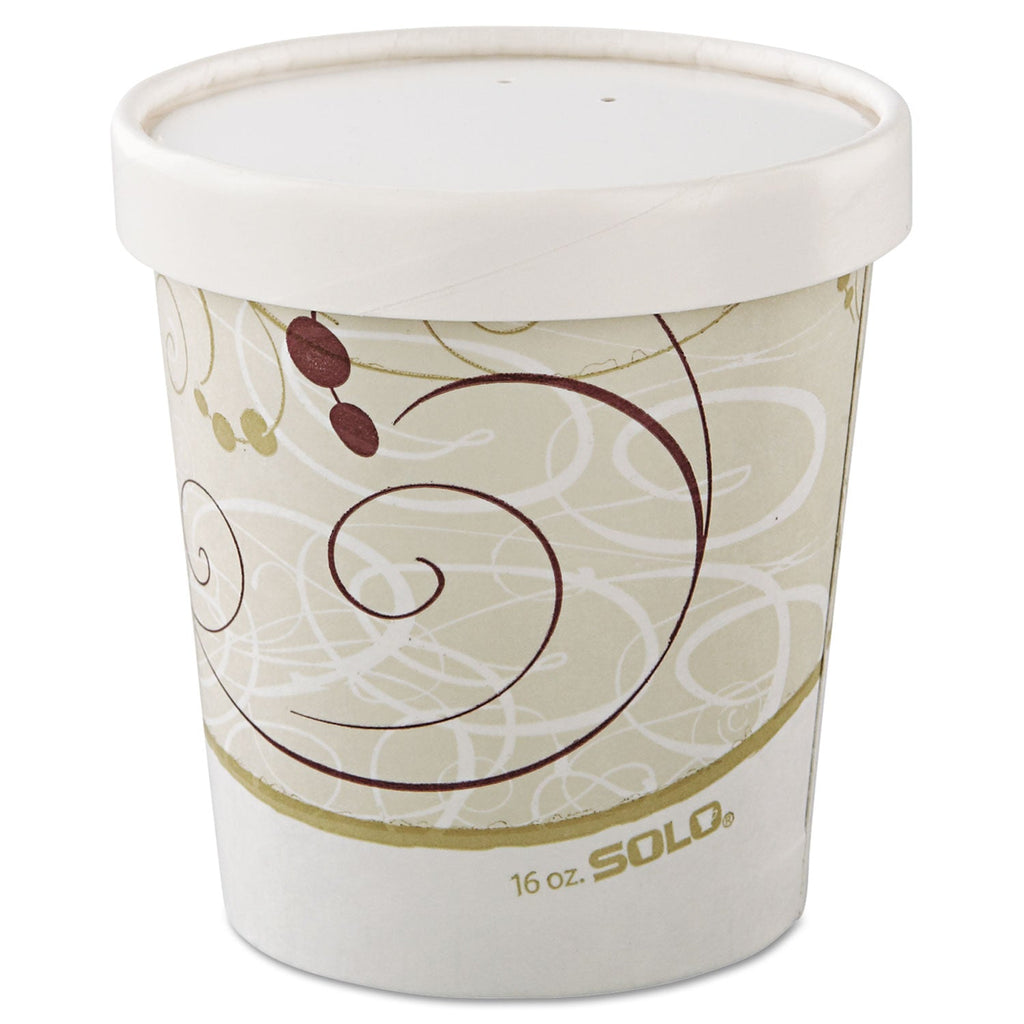 Dart Flexstyle Double Poly Paper Container/Lid Combo, 16 oz, Symphony, 25 Combos/Sleeve, 10 Sleeves/Carton