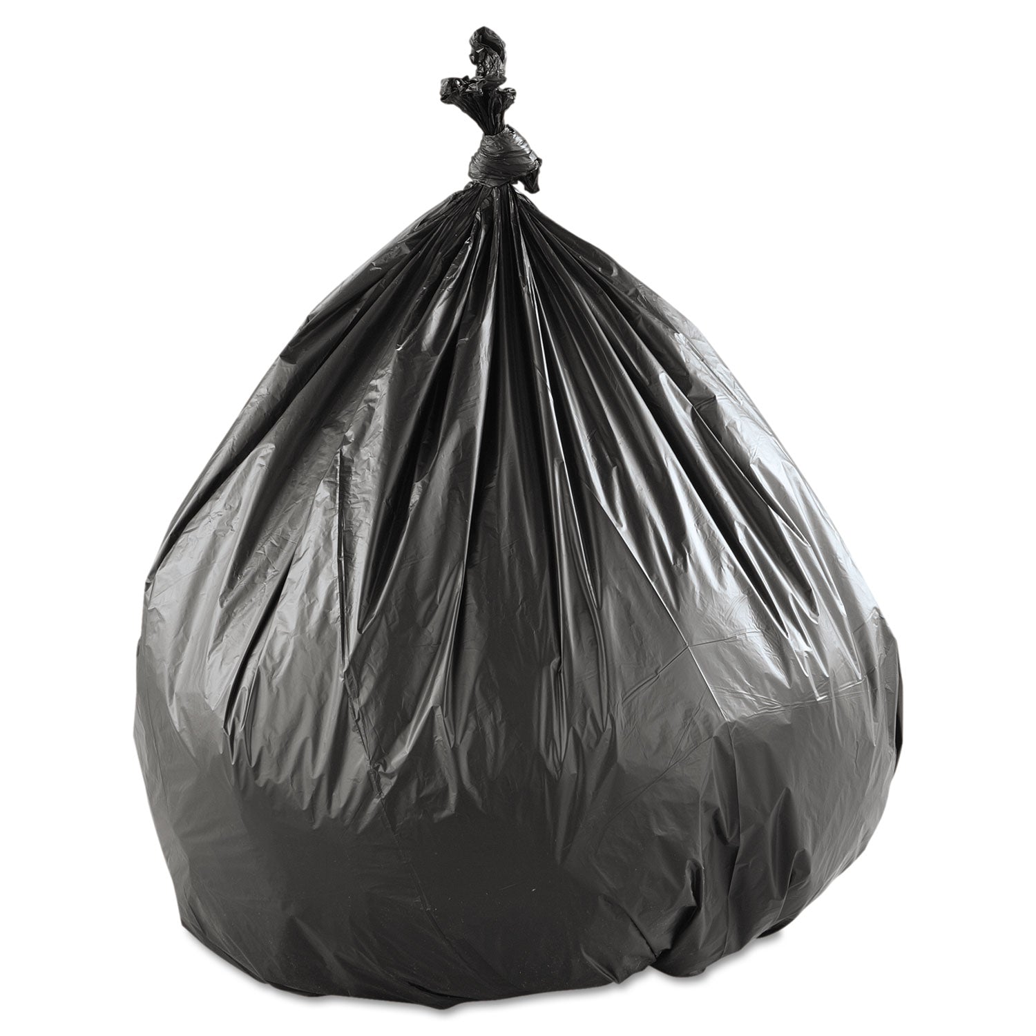 Inteplast Group High-Density Interleaved Commercial Can Liners, 45 gal, 22 microns, 40" x 48", Black, 150/Carton