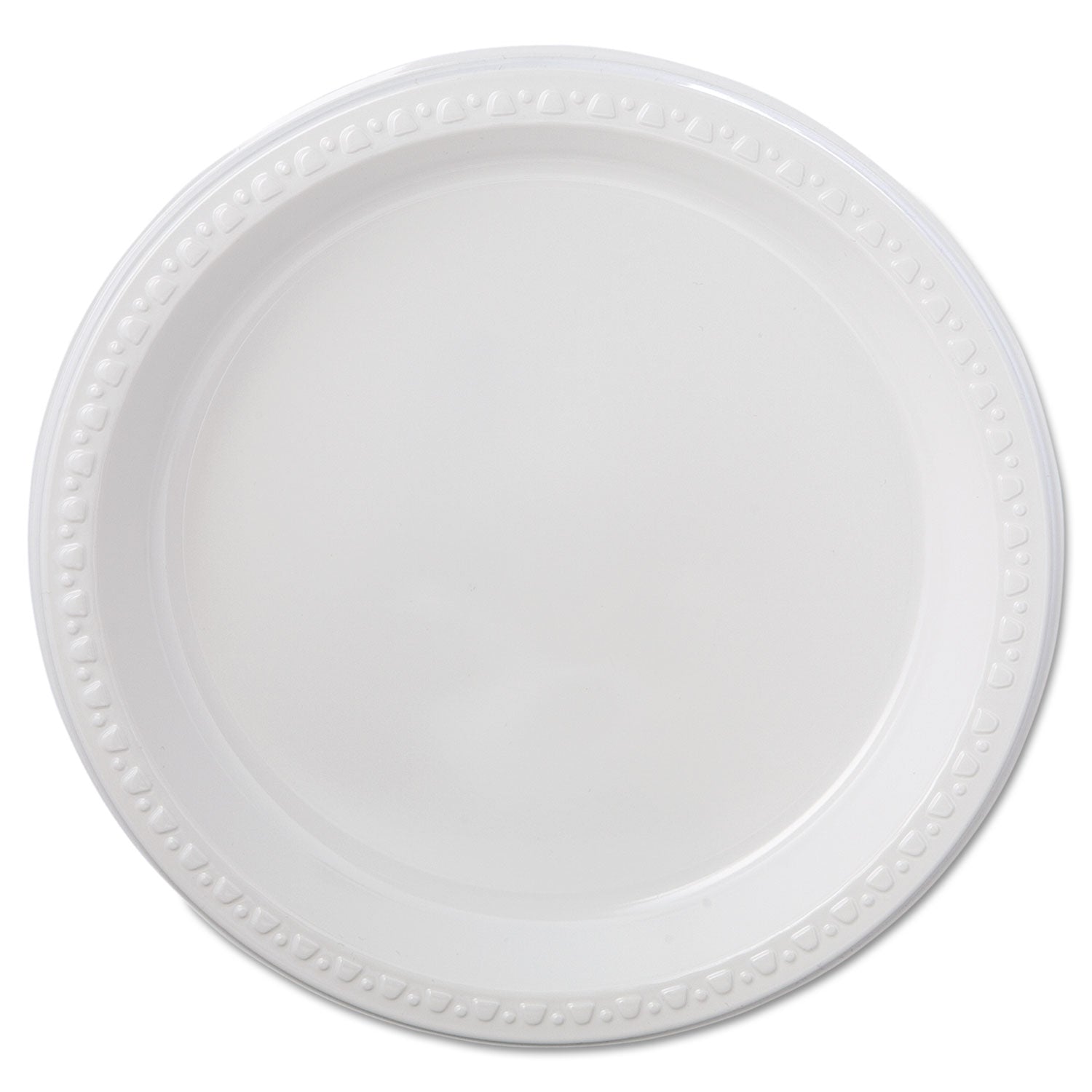 Chinet Heavyweight Plastic Plates, 9" dia, White, 125/Pack, 4 Packs/Carton