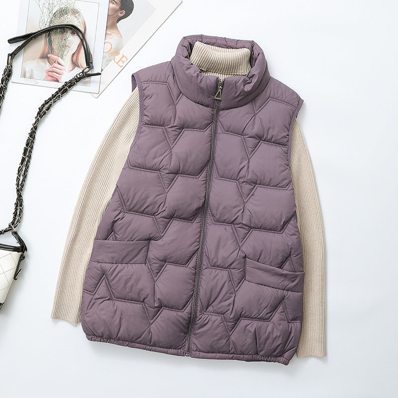Large-size Down Cotton Vest For Fall And Winter