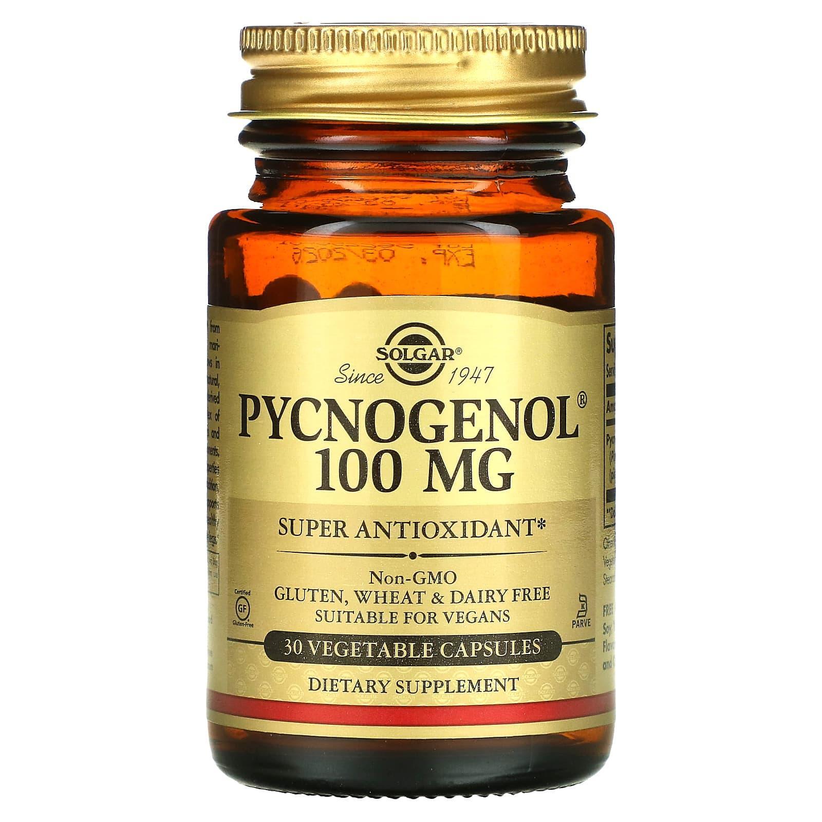 Solgar Pycnogenol, 100 Mg, 30 Vegetable Capsules