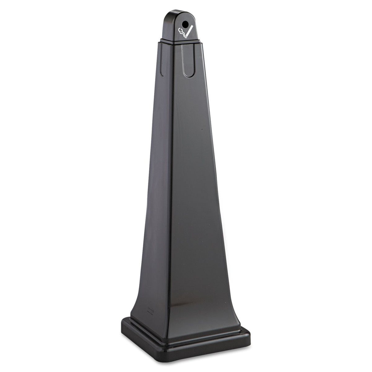 Rubbermaid GroundsKeeper Cigarette Waste Collector, Pyramid, 1 gal, 12.25 x 39.75,  Black