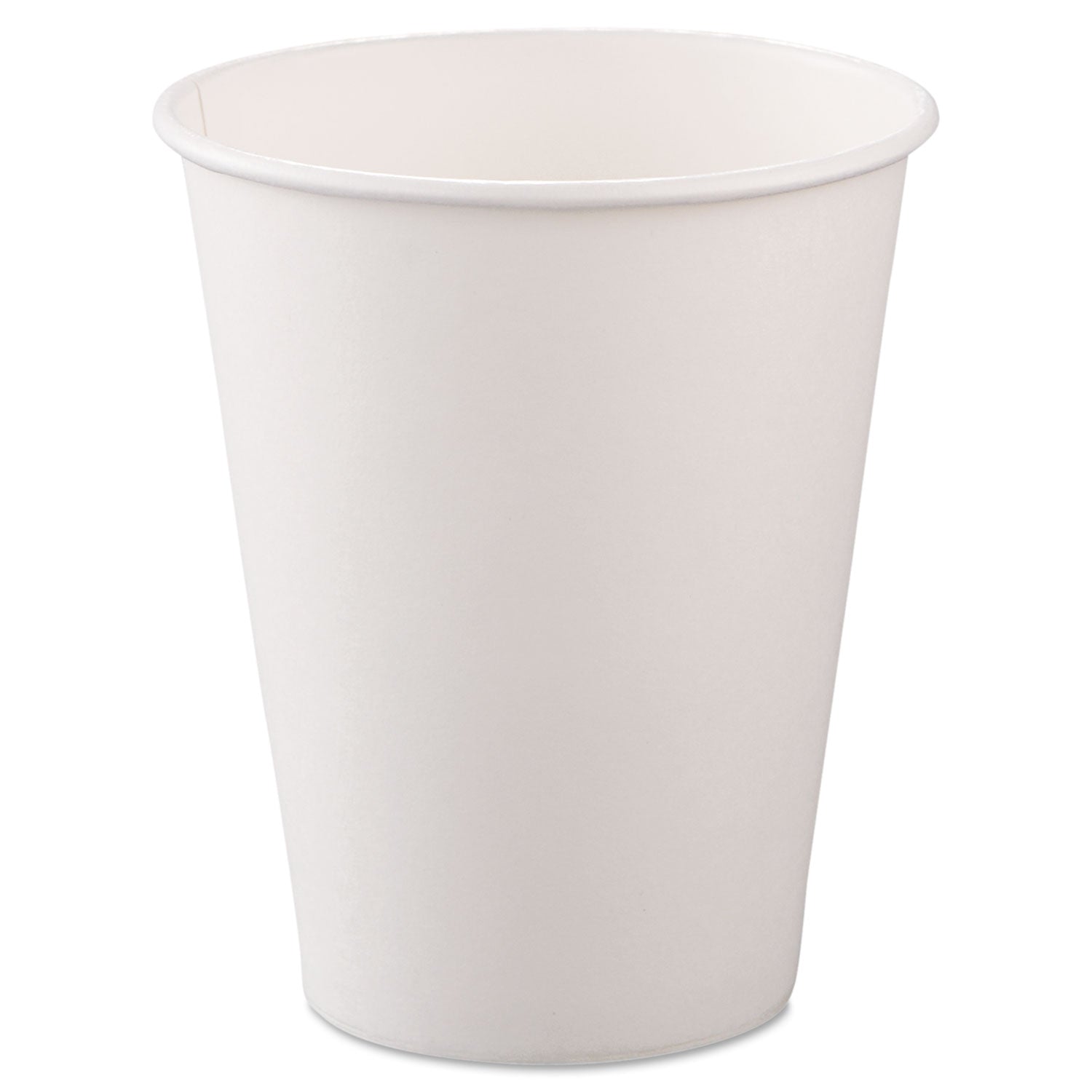 Dart Single-Sided Poly Paper Hot Cups, 8 oz, White, 50/Bag, 20 Bags/Carton