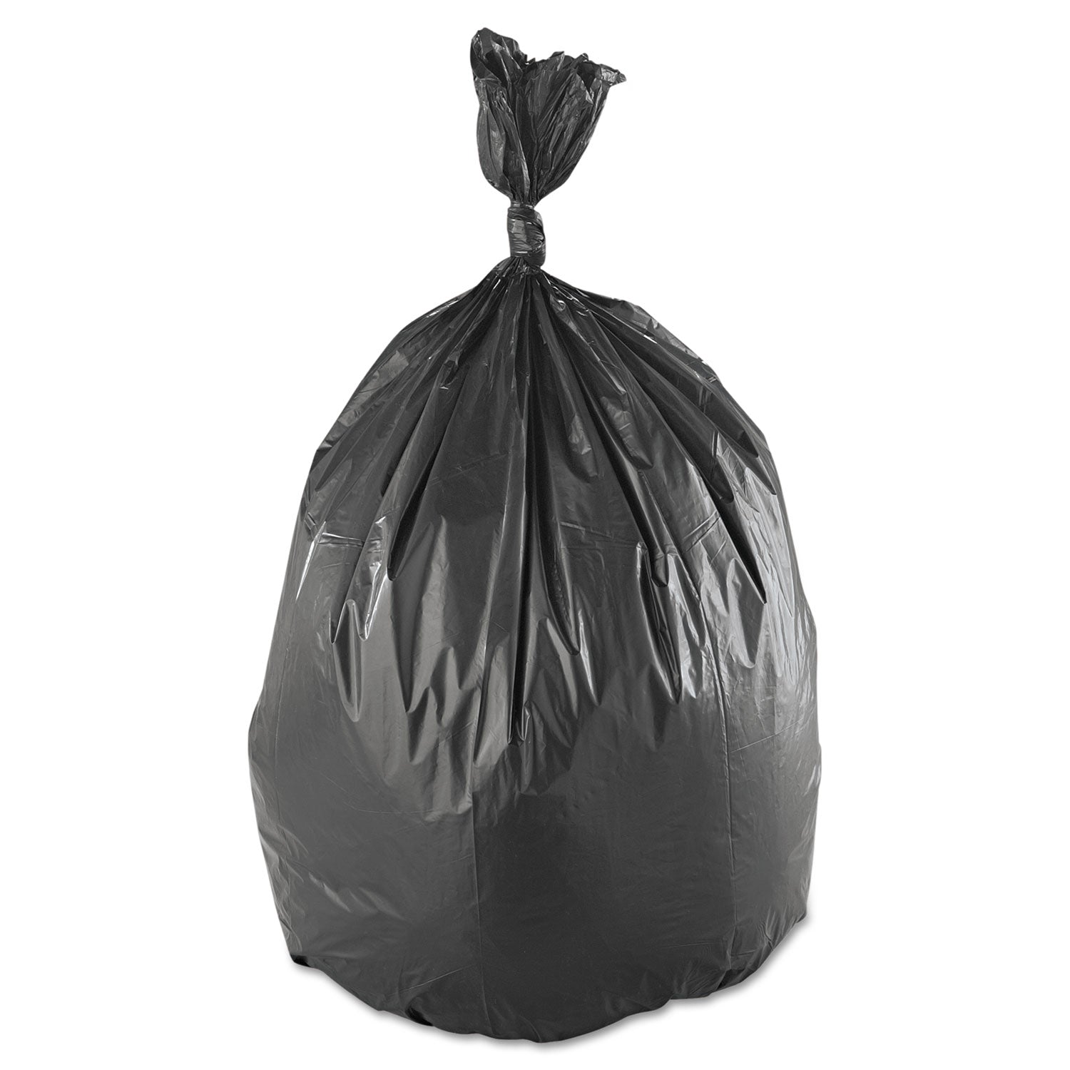 Inteplast Group Low-Density Commercial Can Liners, 60 gal, 1.4 mil, 38" x 58", Black, 100/Carton