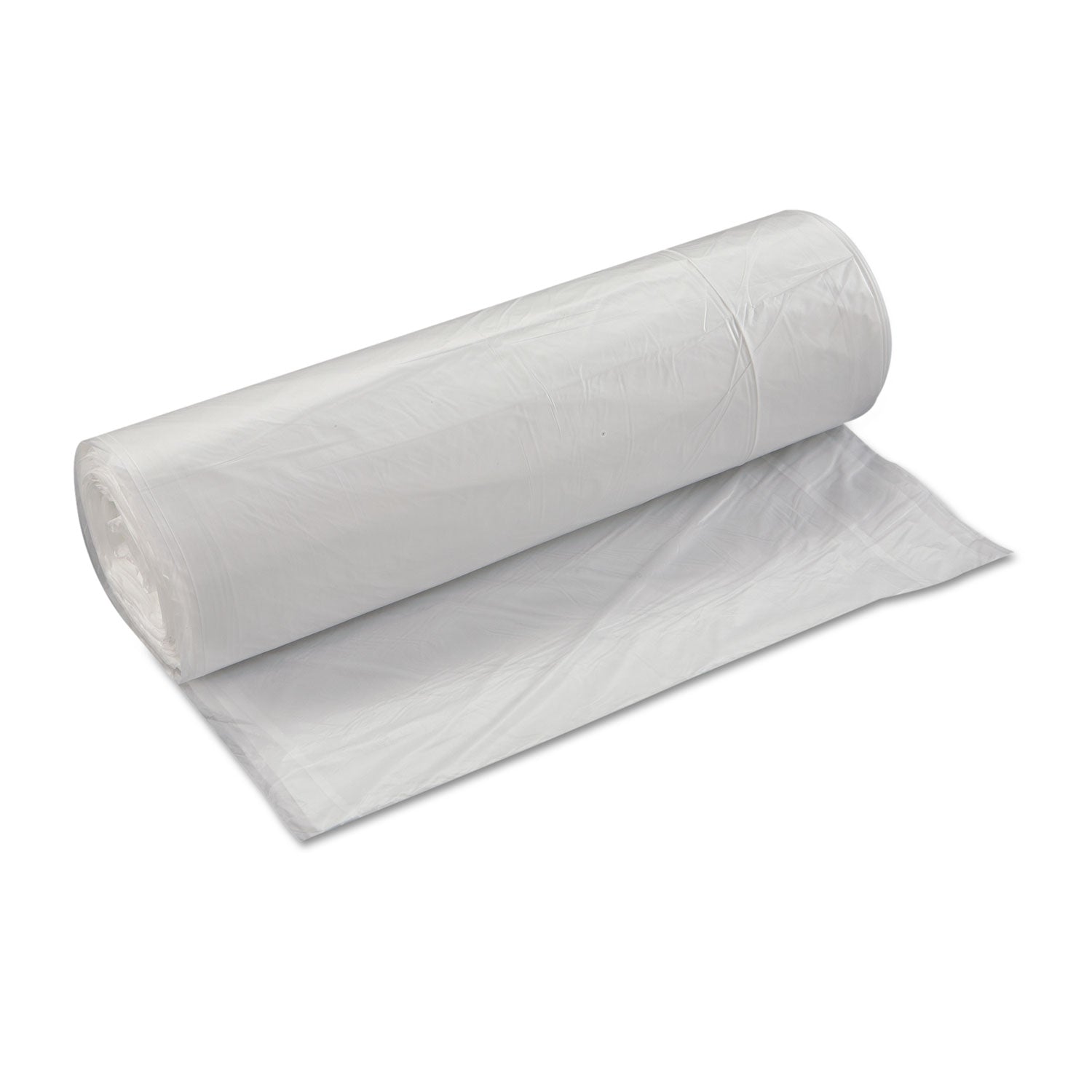 Inteplast Group High-Density Interleaved Commercial Can Liners, 60 gal, 17 microns, 43" x 48", Clear, 200/Carton