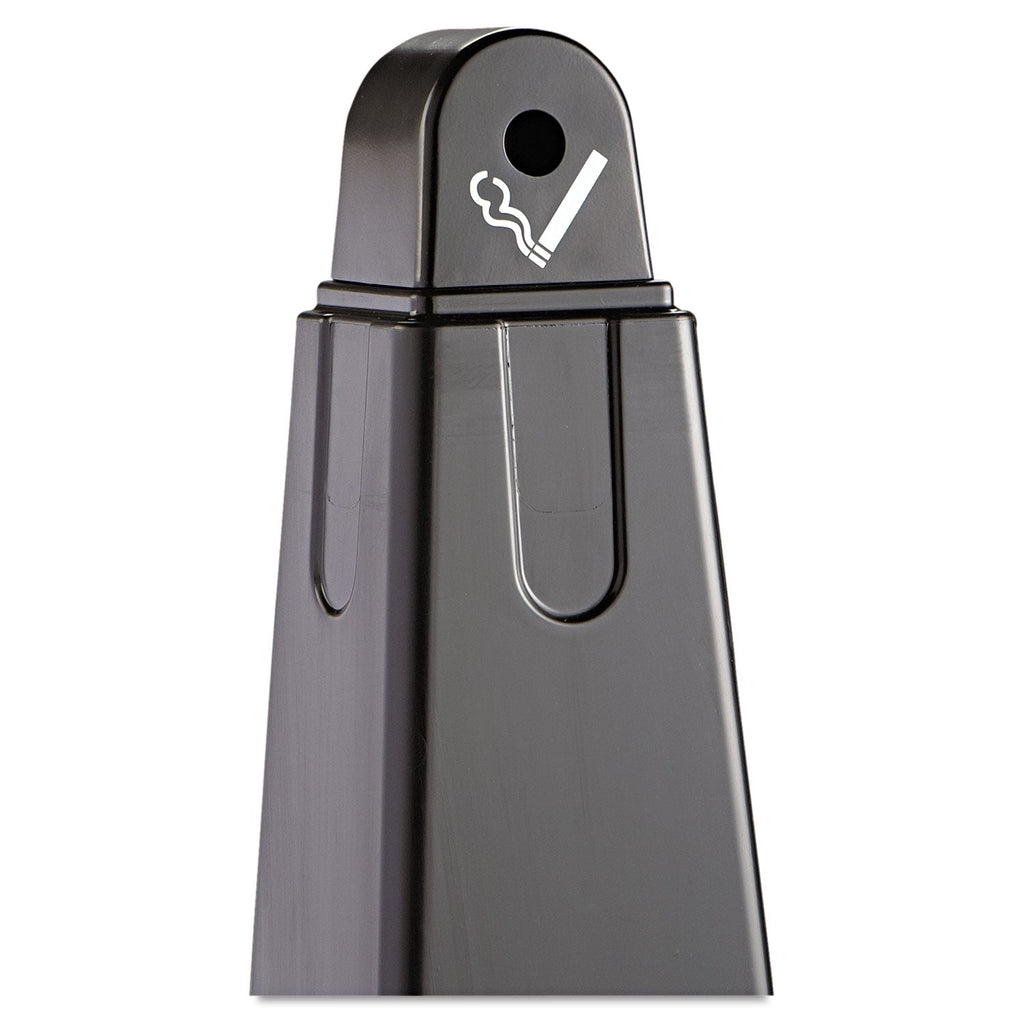 Rubbermaid GroundsKeeper Cigarette Waste Collector, Pyramid, 1 gal, 12.25 x 39.75,  Black