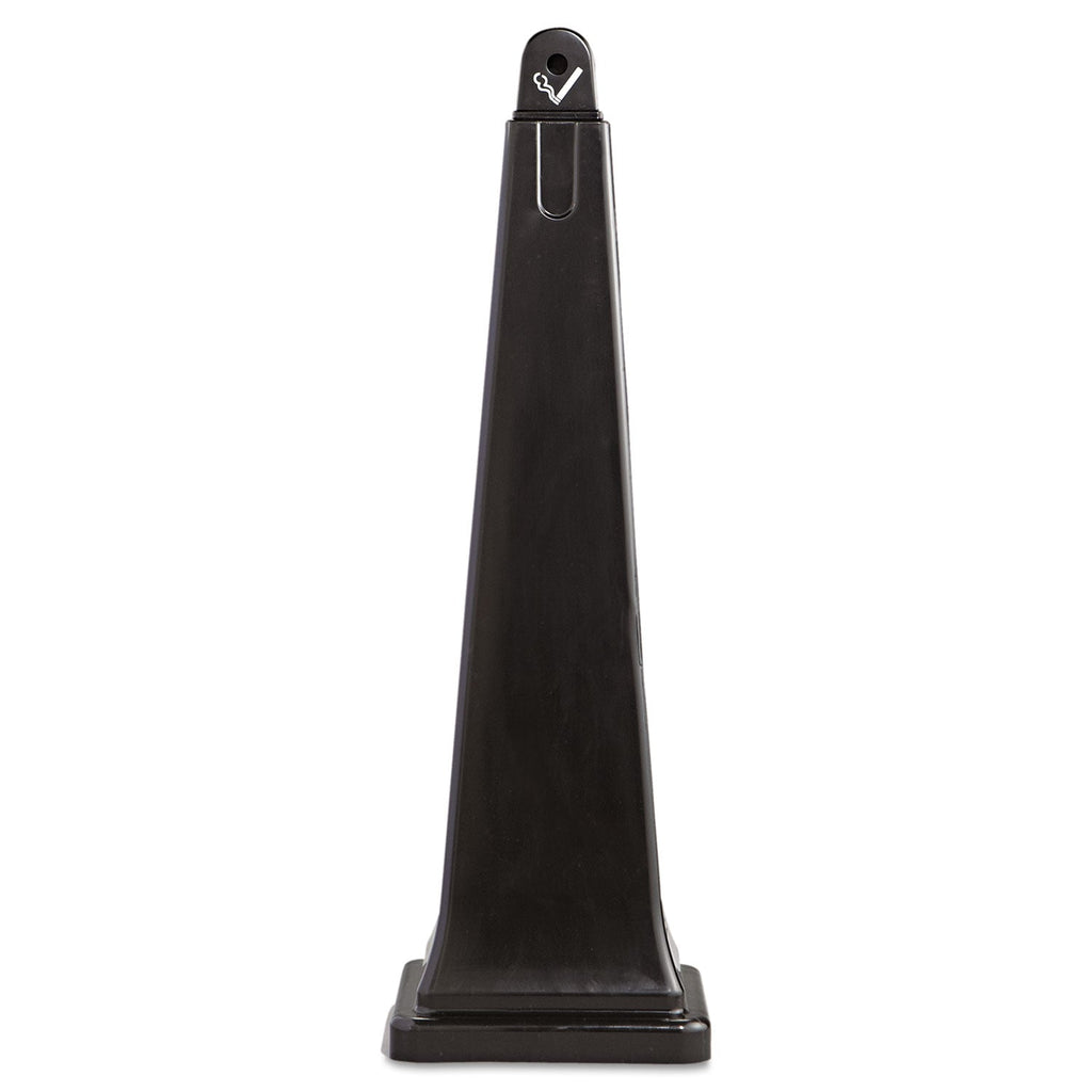 Rubbermaid GroundsKeeper Cigarette Waste Collector, Pyramid, 1 gal, 12.25 x 39.75,  Black