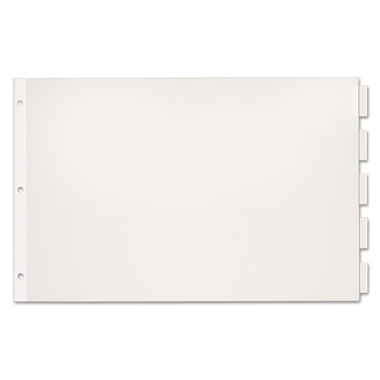 Cardinal Paper Insertable Dividers, 5-Tab, 11 x 17, White, Clear Tabs, 1 Set