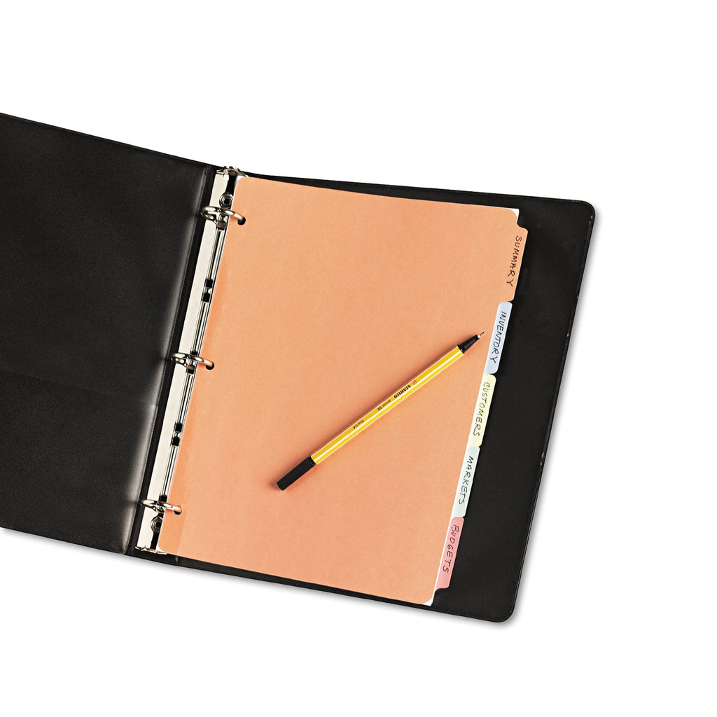 Avery Write and Erase Plain-Tab Paper Dividers, 5-Tab, 11 x 8.5, Multicolor, 36 Sets