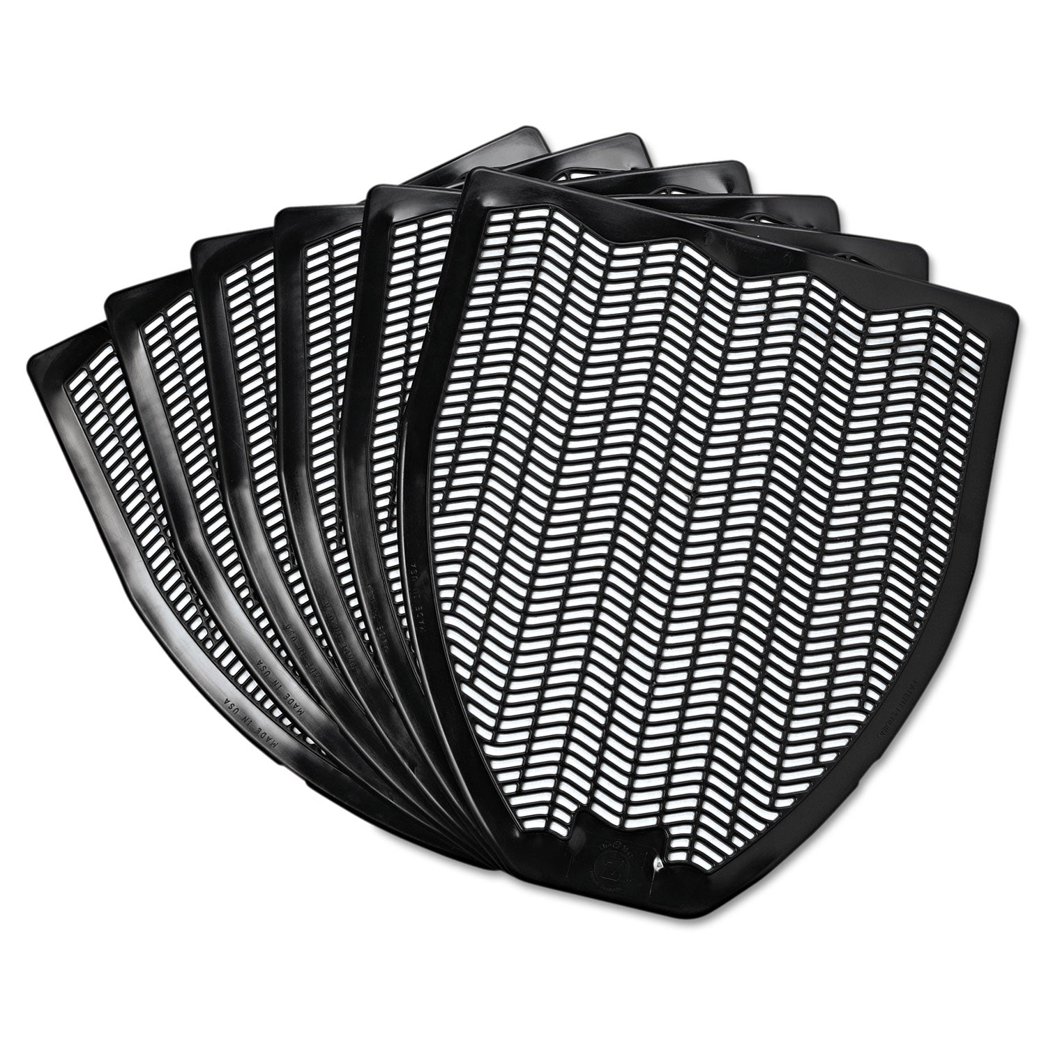Impact Disposable Urinal Floor Mat, Nonslip, Fresh Blast Scent, 17 1/2 x 20 3/8, Black, 6/Carton