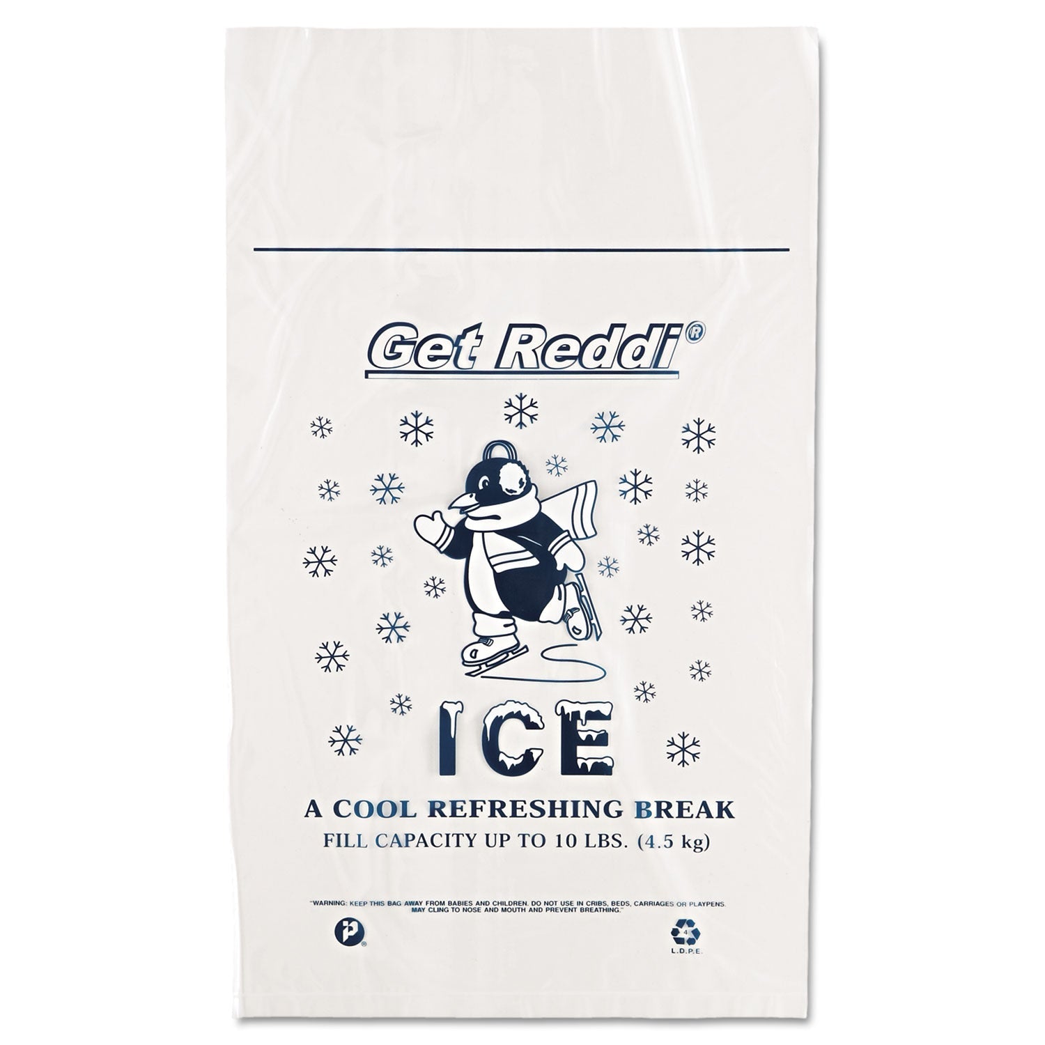 Inteplast Group Ice Bags, 1.5 mil, 12" x 21", Clear, 1,000/Carton