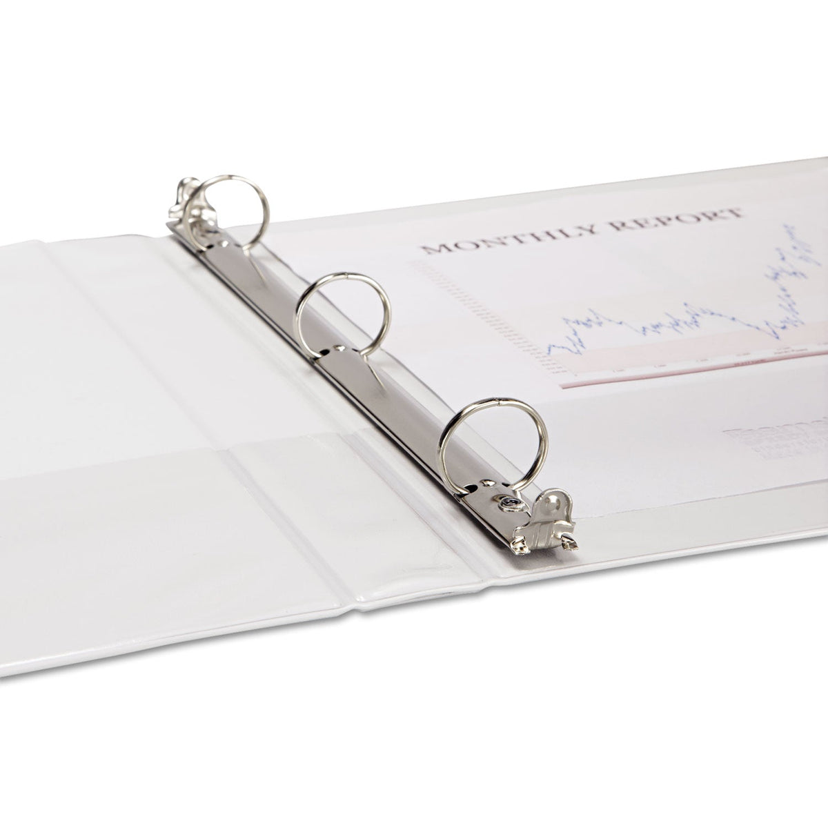 Samsill Speedy Spine Heavy-Duty Time Saving Round Ring View Binder, 3 Rings, 1" Capacity, 11 x 8.5, White