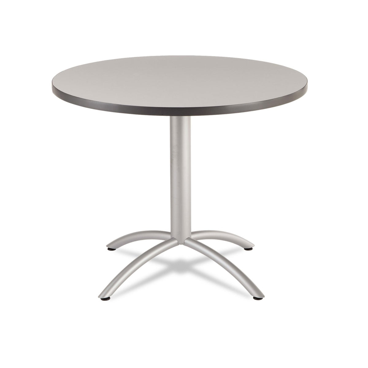 Iceberg CafeWorks Table, Cafe-Height, Round Top, 36" Diameter x 30h, Gray/Silver