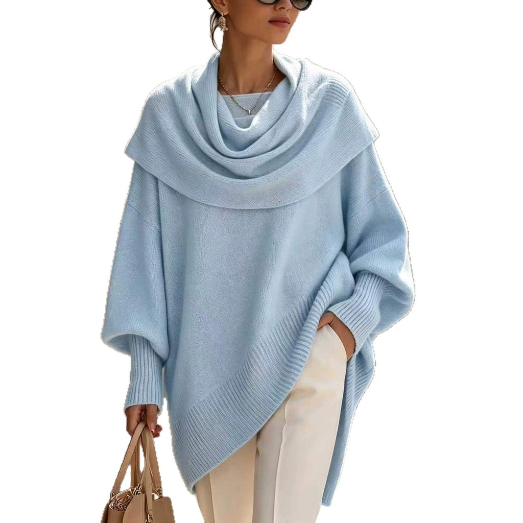 Loose Batwing-sleeve Asymmetrical Pullover Top
