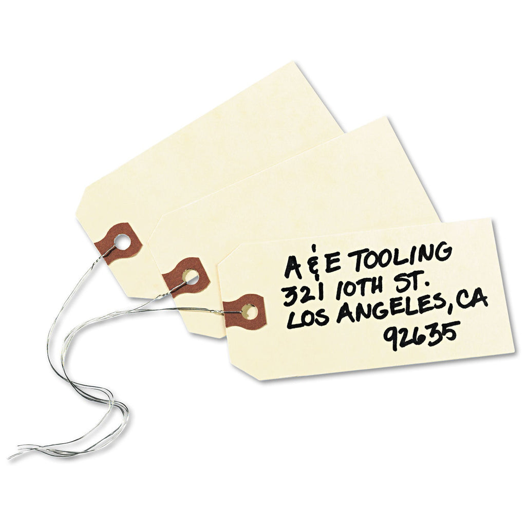 Avery Double Wired Shipping Tags, 11.5 pt Stock, 4.25 x 2.13, Manila, 1,000/Box