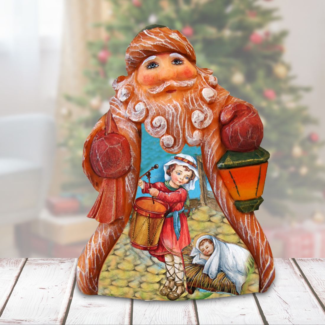 Drummer Boy Tiny Tale Santa Handcrafted Christmas Figurine - G. DeBrekht - Christmas Santa Snowman Decor - 561611