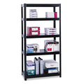Safco Boltless Steel Shelving, Five-Shelf, 36w x 24d x 72h, Black