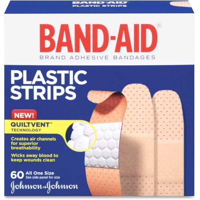 BAND-AID® Tru-Stay™ Plastic Adhesive Bandage, 3/4" x 3", 60-Pack