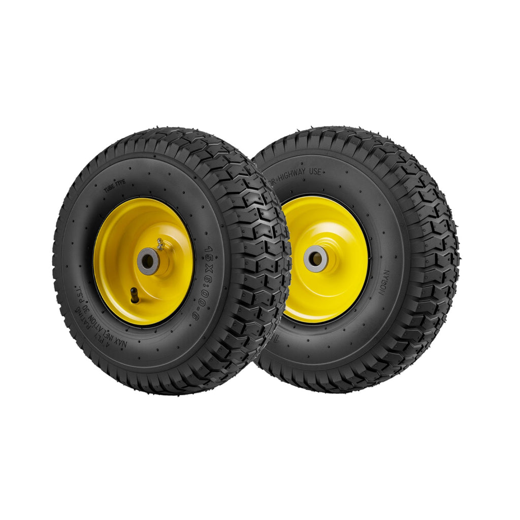 15 x 6.00-6 Tube-type Tires & Wheels 2 Pack 4 PR Tires-Yellow