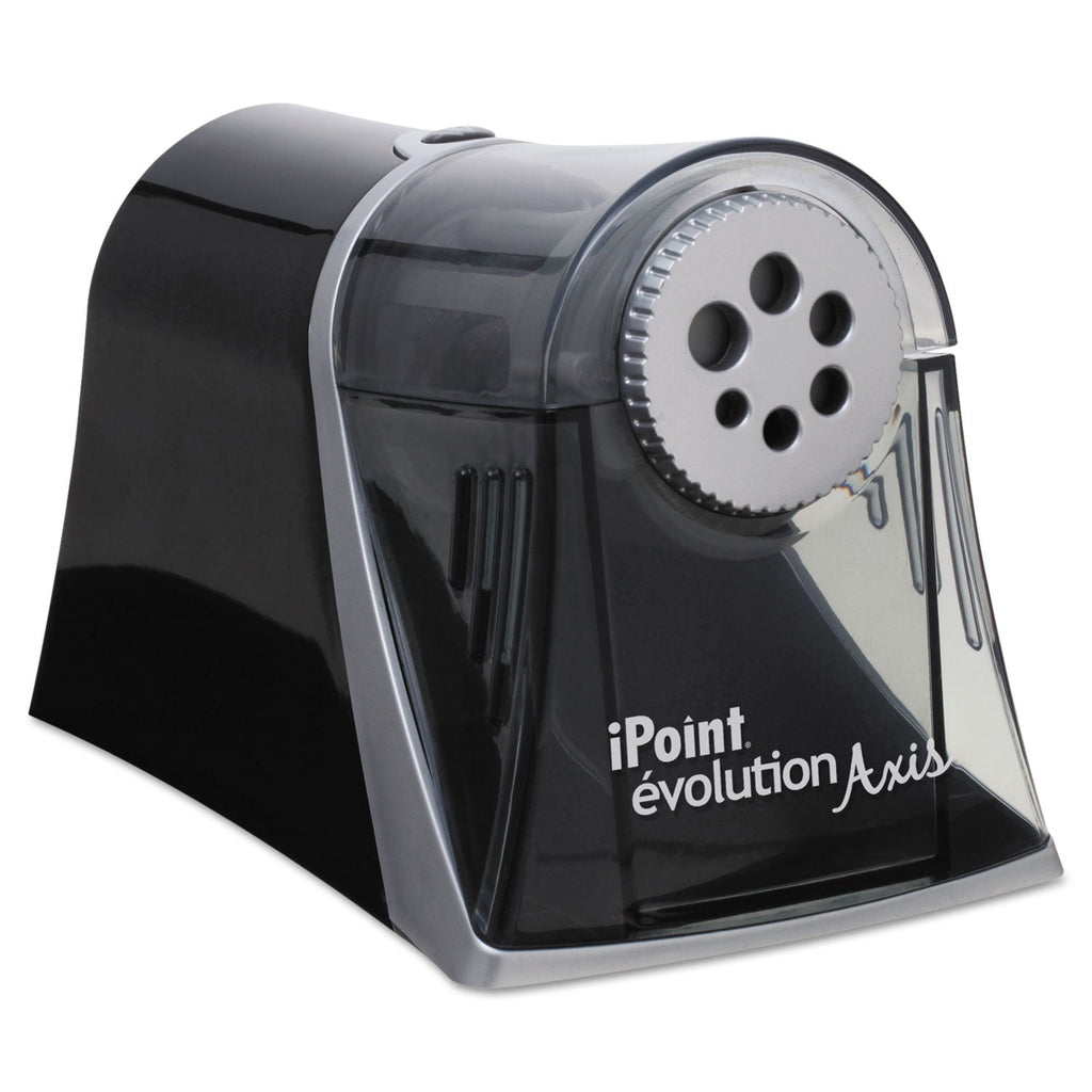 Westcott iPoint Evolution Axis Pencil Sharpener, AC-Powered, 5 x 7.5 x 7.25, Black/Silver