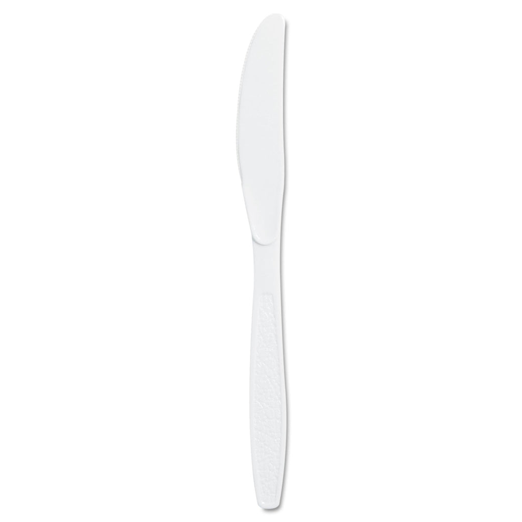 Dart Guildware Extra Heavyweight Plastic Knives, White, 100/Box