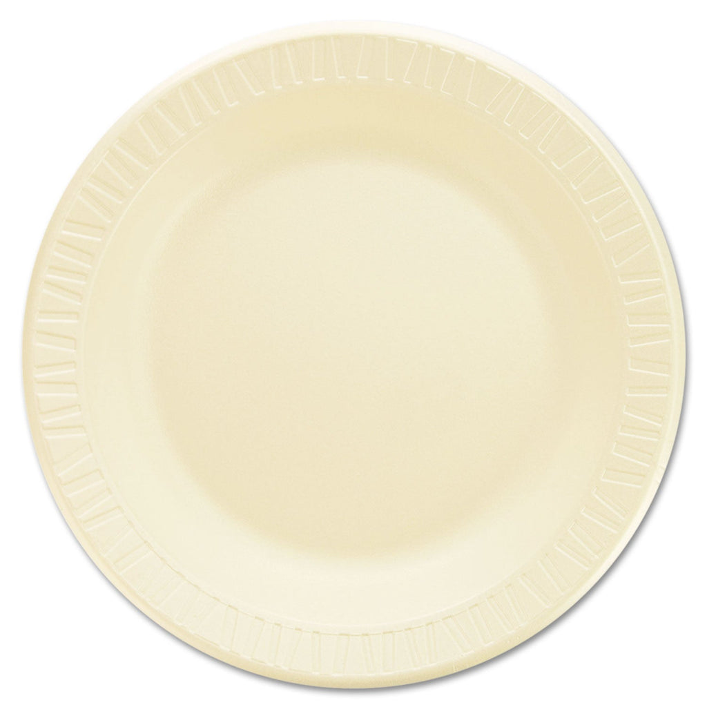 Dart Laminated Foam Dinnerware, Plates, 10.25" dia, Honey, 125/Pack, 4 Packs/Carton