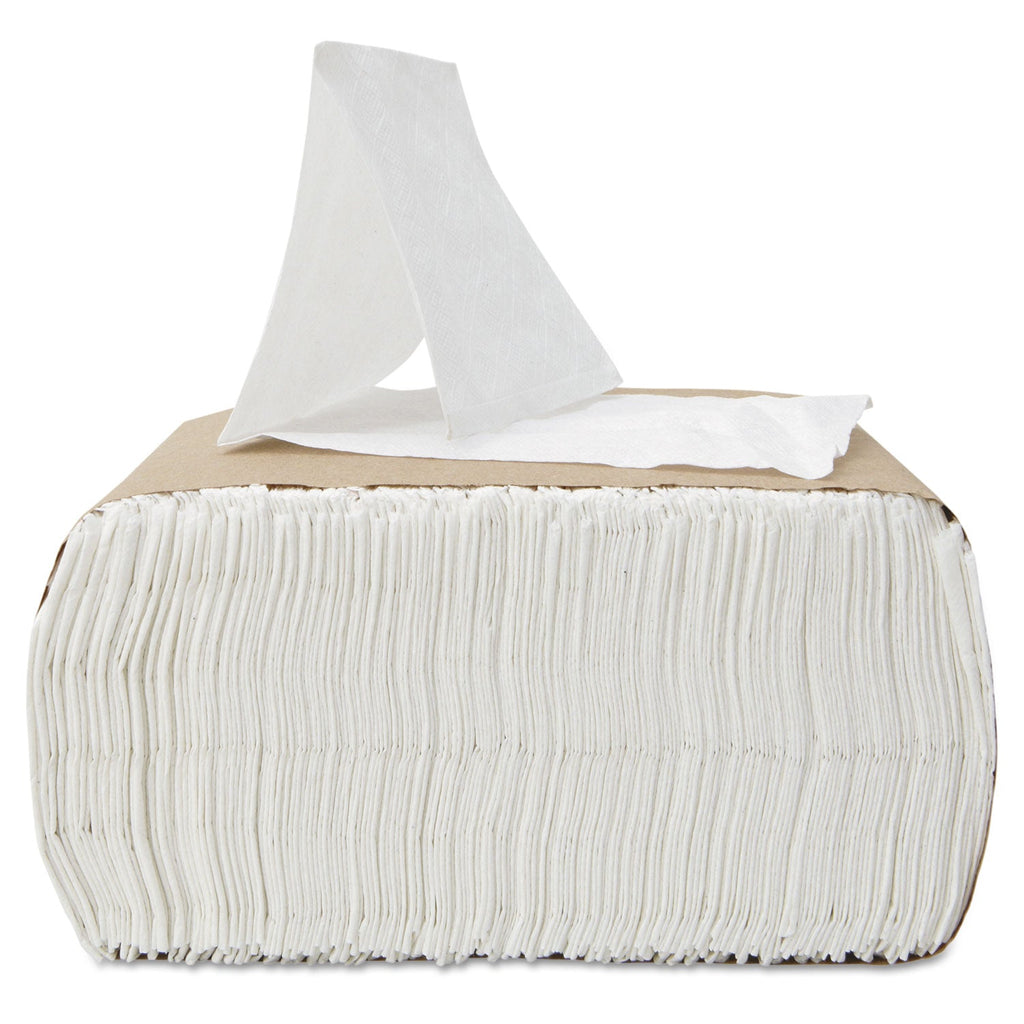 Boardwalk Low-Fold Dispenser Napkins, 1-Ply, 7 x 12, White, 400/Pack, 20 Packs//Carton