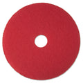 3M Low-Speed Buffer Floor Pads 5100, 12" Diameter, Red, 5/Carton