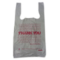 Barnes Paper Company Thank You High-Density Shopping Bags, 10" x 19", White, 2,000/Carton