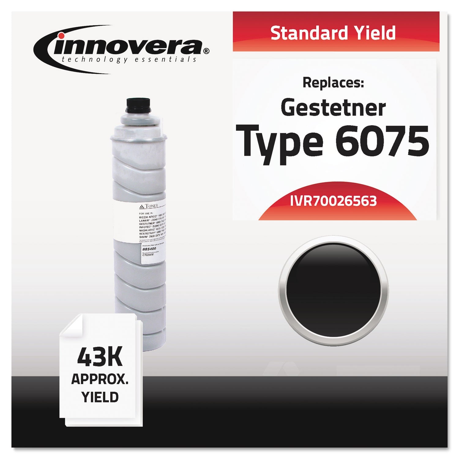 Innovera Remanufactured Black Toner, Replacement for 89883, 43,000 Page-Yield