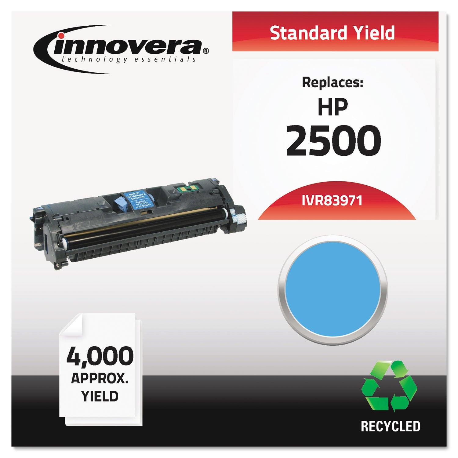 Innovera Remanufactured Cyan Toner, Replacement for 123A (Q3971A), 4,000 Page-Yield