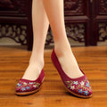 Women's Middle-aged And Elderly Soft-soled Embroidered Dance Shoes