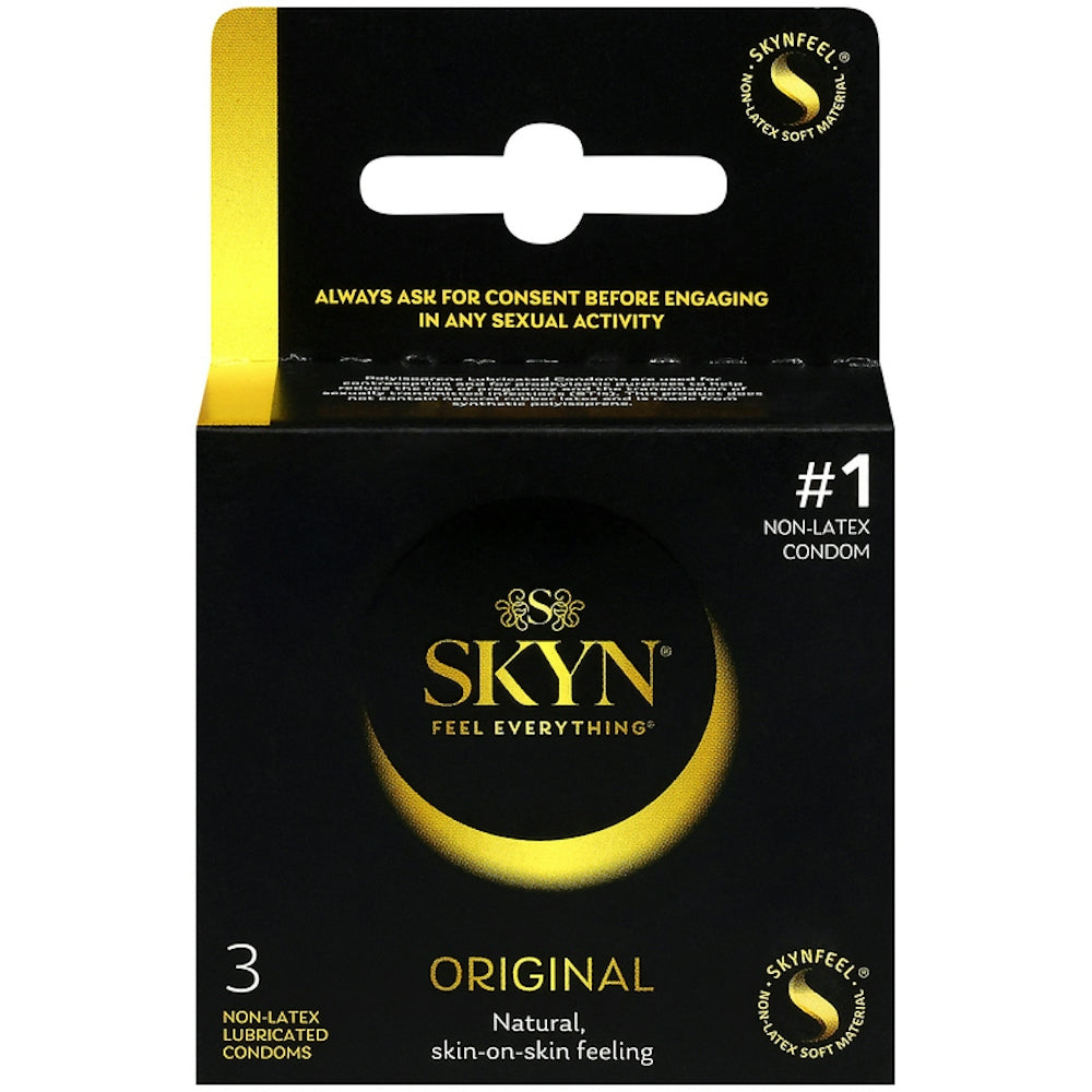 SKYN Original Non-Latex Condoms, natural Feel Polyisoprene - 3 Count Travel Pack
