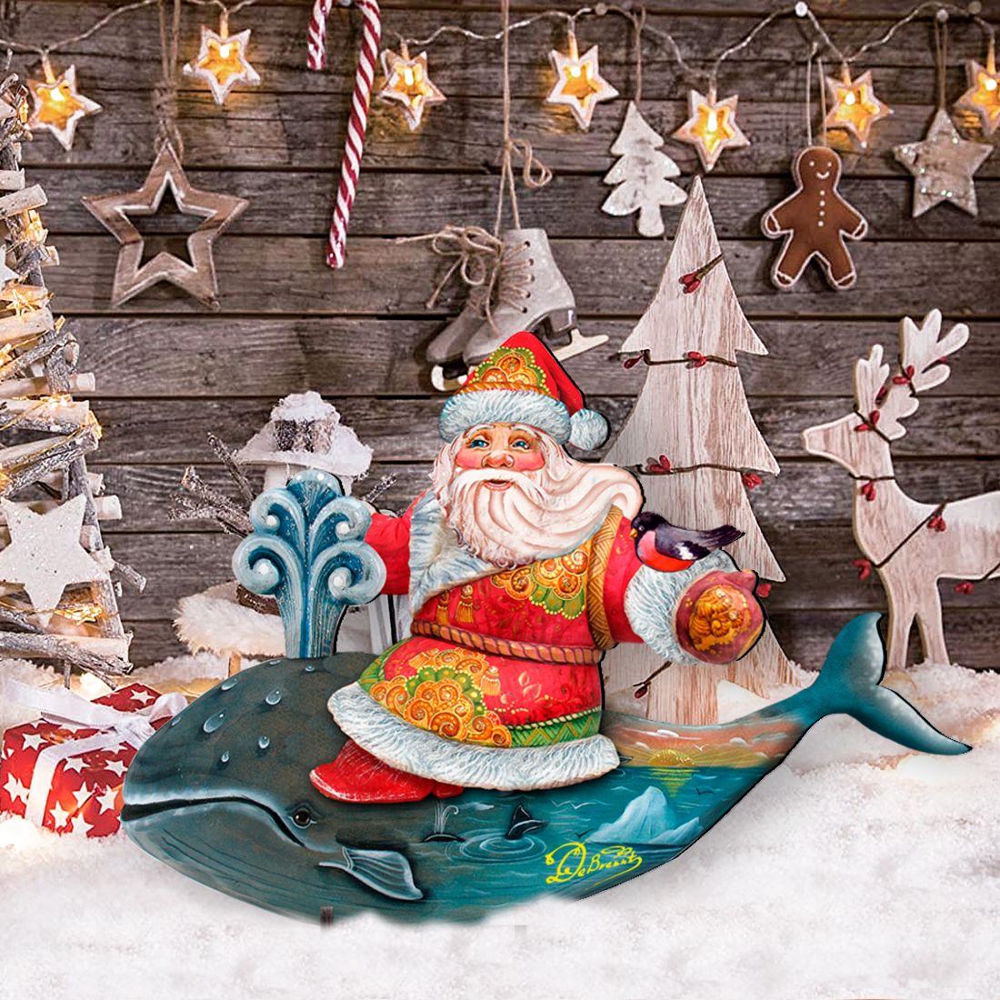 Whale Tail Christmas Outdoor Decor by G. DeBrekht - Christmas Santa Snowman Decor - 8117827F