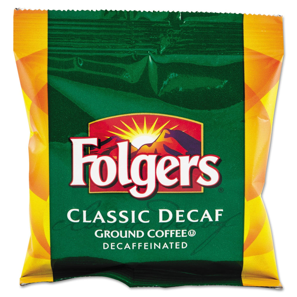 Folgers Coffee Filter Packs, Decaffeinated Classic Roast, 9/10oz, 10/Pack, 4 Packs/Carton