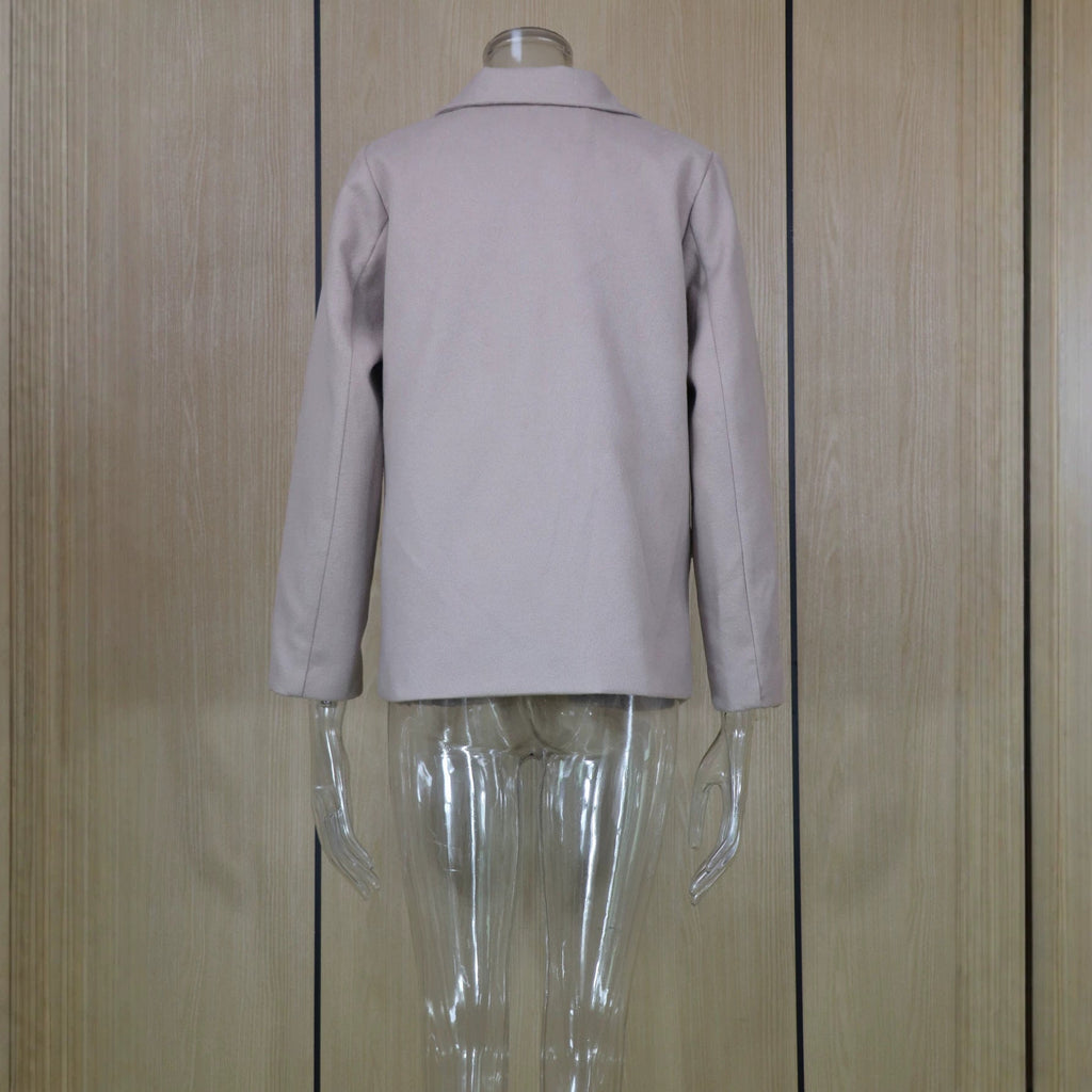 Womens Stylish And Elegant Solid-color Wool Blazer